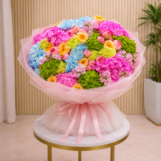 Luxury Mixed Hydrangea & Rose Bouquet same day delivery Dubai