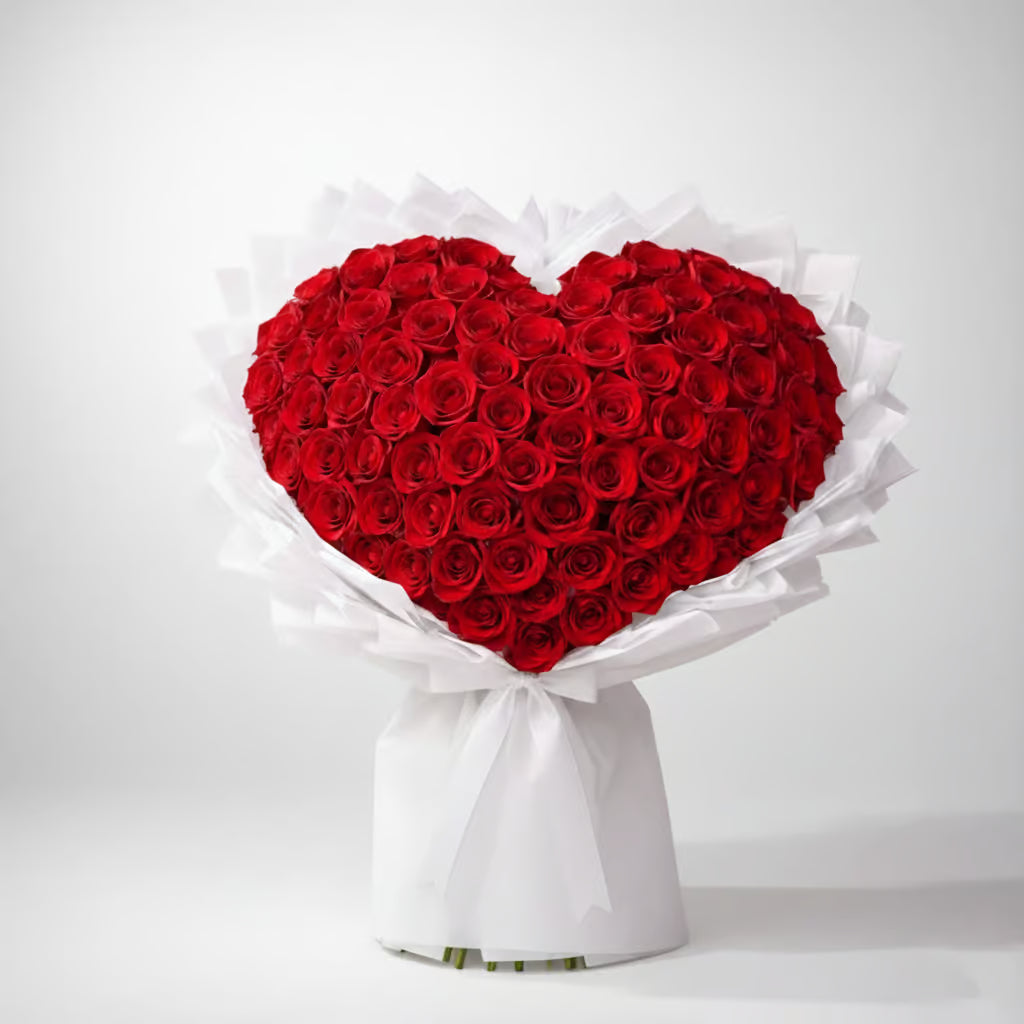 101 Heart Red Roses