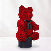 red roses teddy arrangement