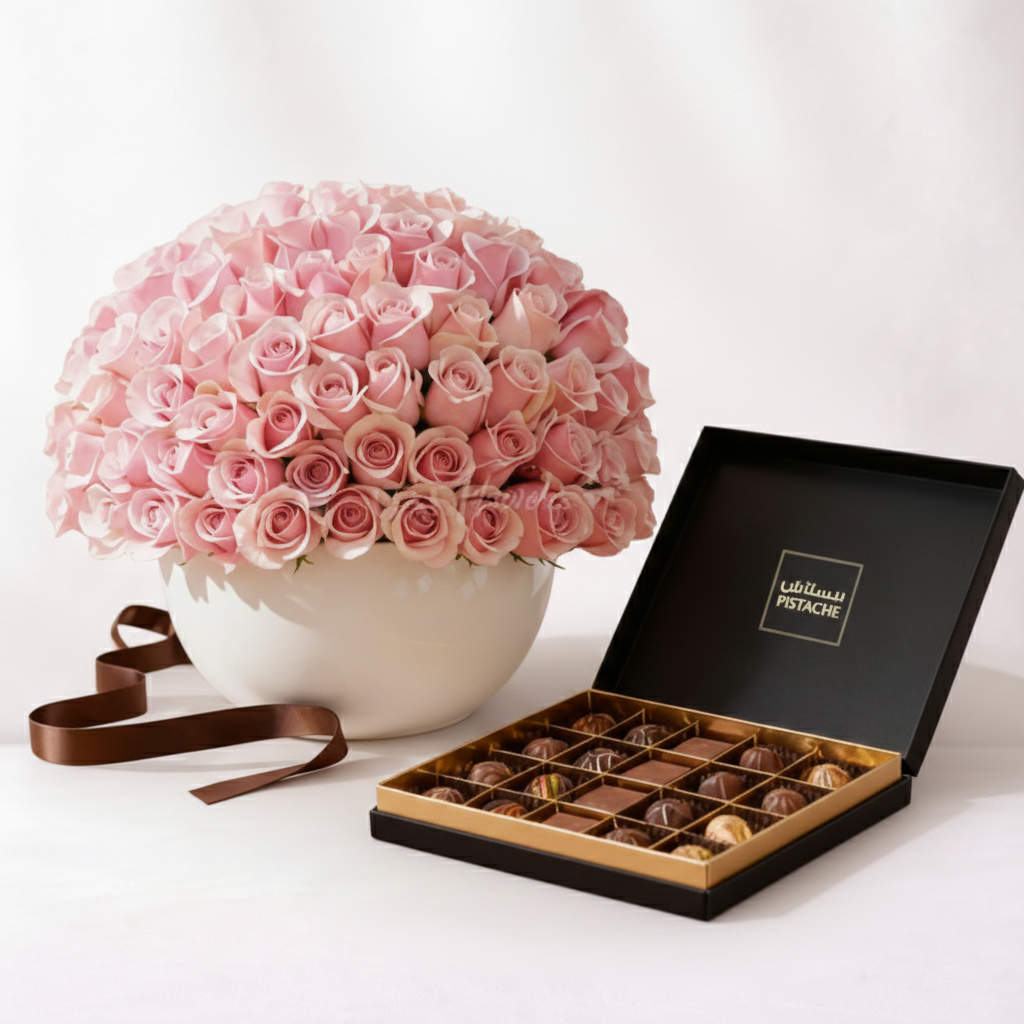 Pink Roses & Pistache Signature Chocolate Box