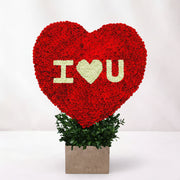 Personalized Red & White Roses Heart