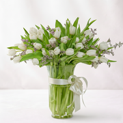 40 White Tulip Vase Arrangement