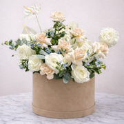 White & Peach Roses Box - Premium flower box with same day delivery in Dubai and UAE
