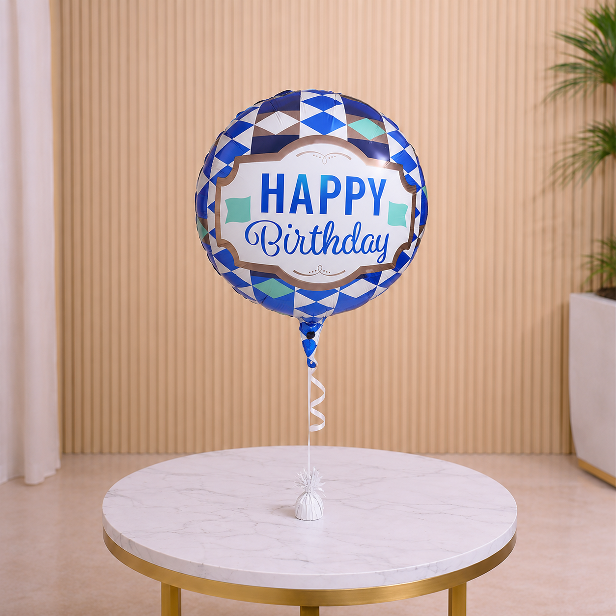 Birthday Helium Ballon - Blue helium balloon same day delivery Dubai