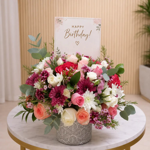Birthday flower festival vase