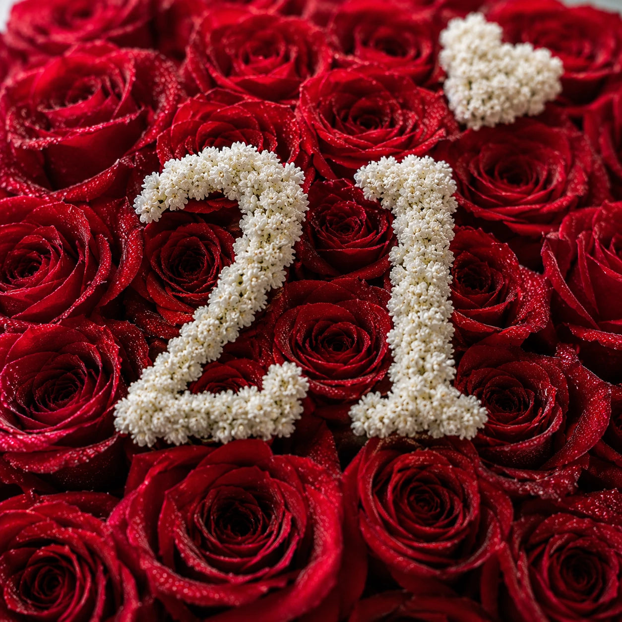 Birthday flower with numbers closeup number