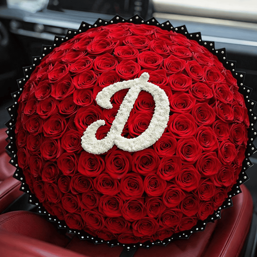 Customized Letter – Red Roses Bouquet