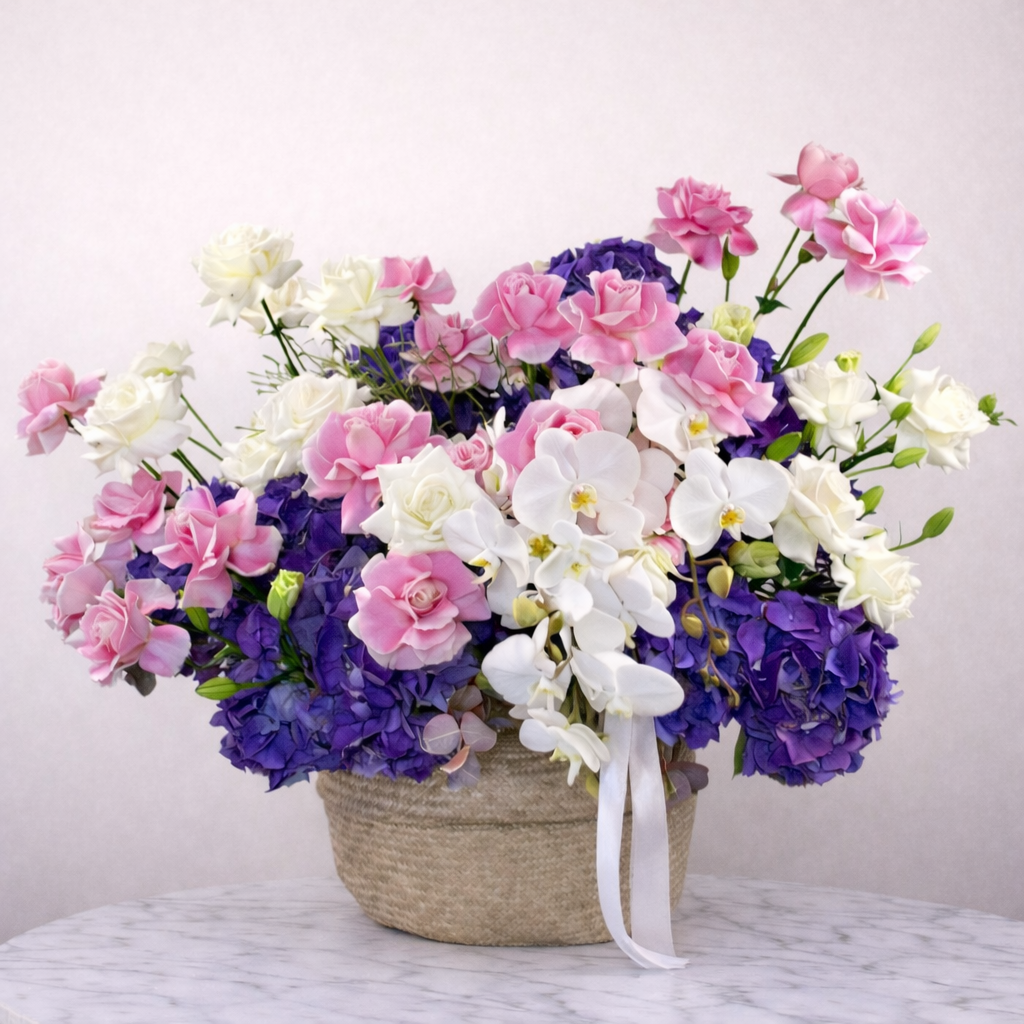 Pink & Purple mix bouquet - Premium bouquet with same day delivery in Dubai and UAE