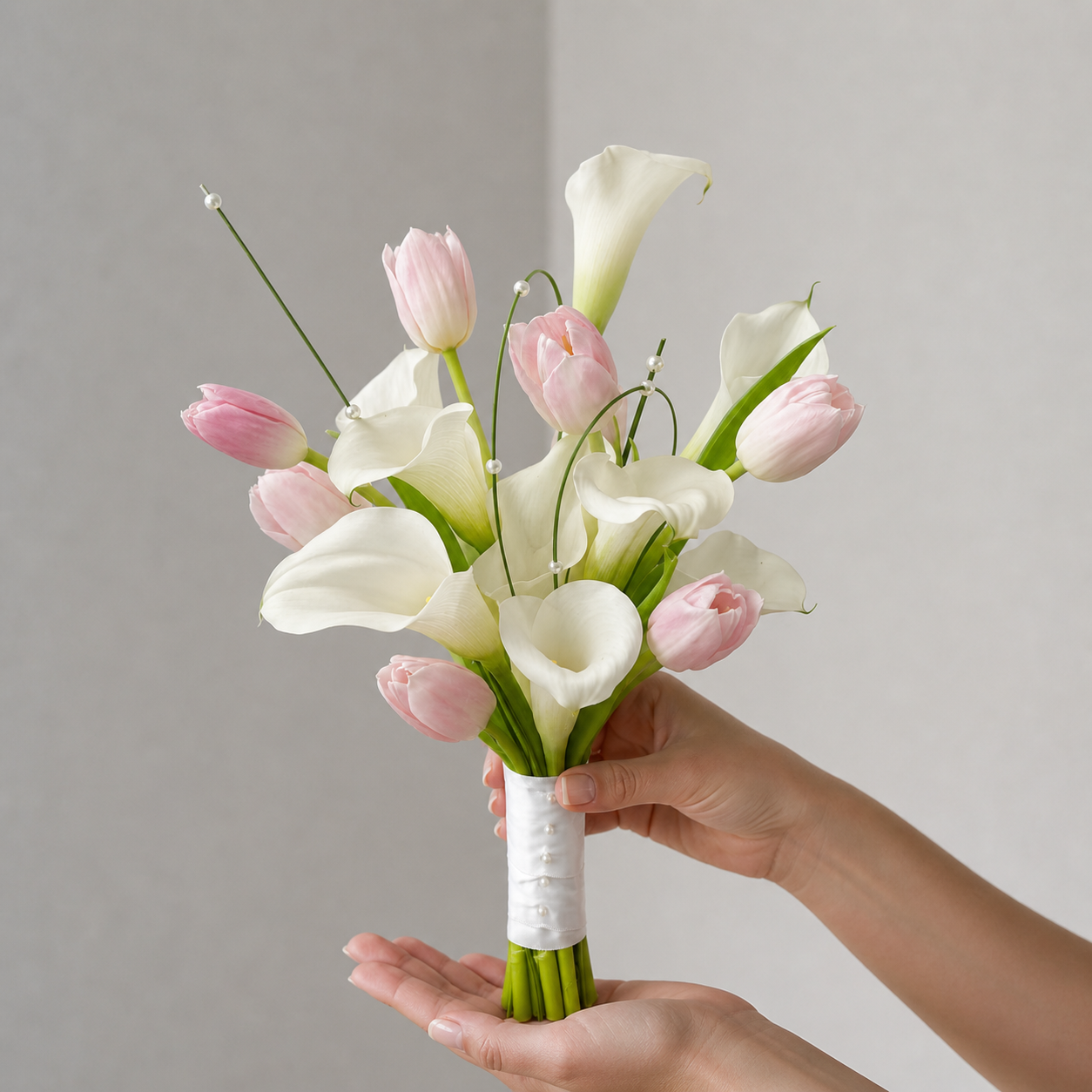 Calla & Tulip Bridal Bouquet - Premium bridal bouquet with same day delivery in Dubai and UAE