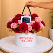 iPhone 17 Pro Max Deep Blue 5G (eSim Only) - International Version With Red & Pink Roses same day delivery Dubai