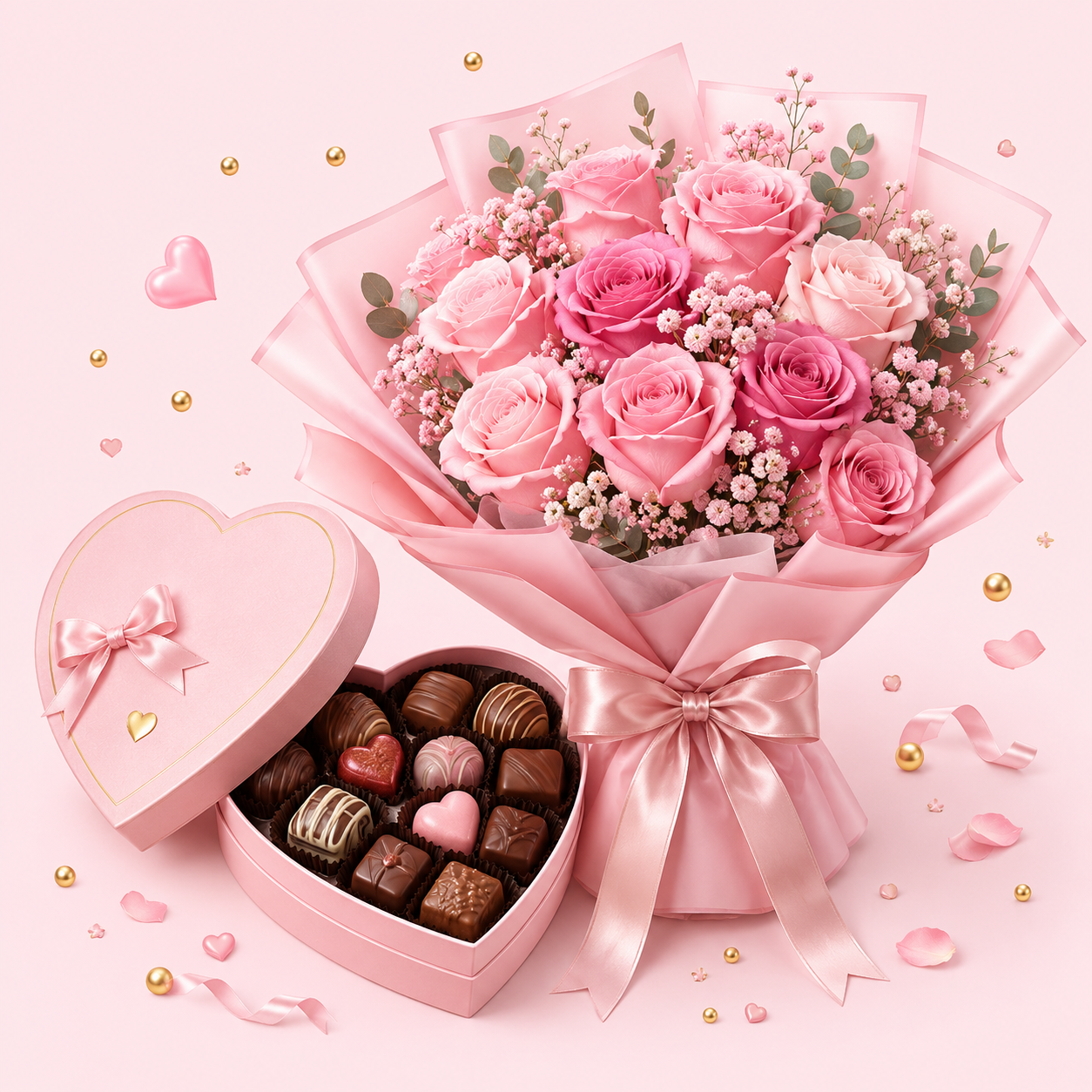 Flowers with chocolate