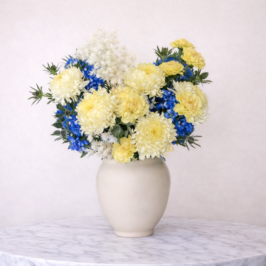 Yellow Sunset Flower Vas - Premium vase arrangement with same day delivery in Dubai and UAE