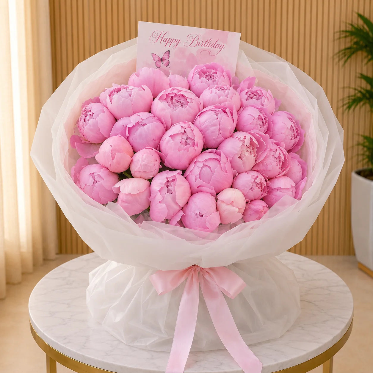 Happy Birthday Flowers peonies bouquet