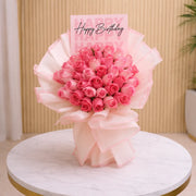 Happy Birthday Pink Roses Special Bouquet same day birthday delivery Dubai and UAE