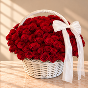 Head Over Roses — Luxury Red Roses Basket – premium flowers same day delivery Dubai