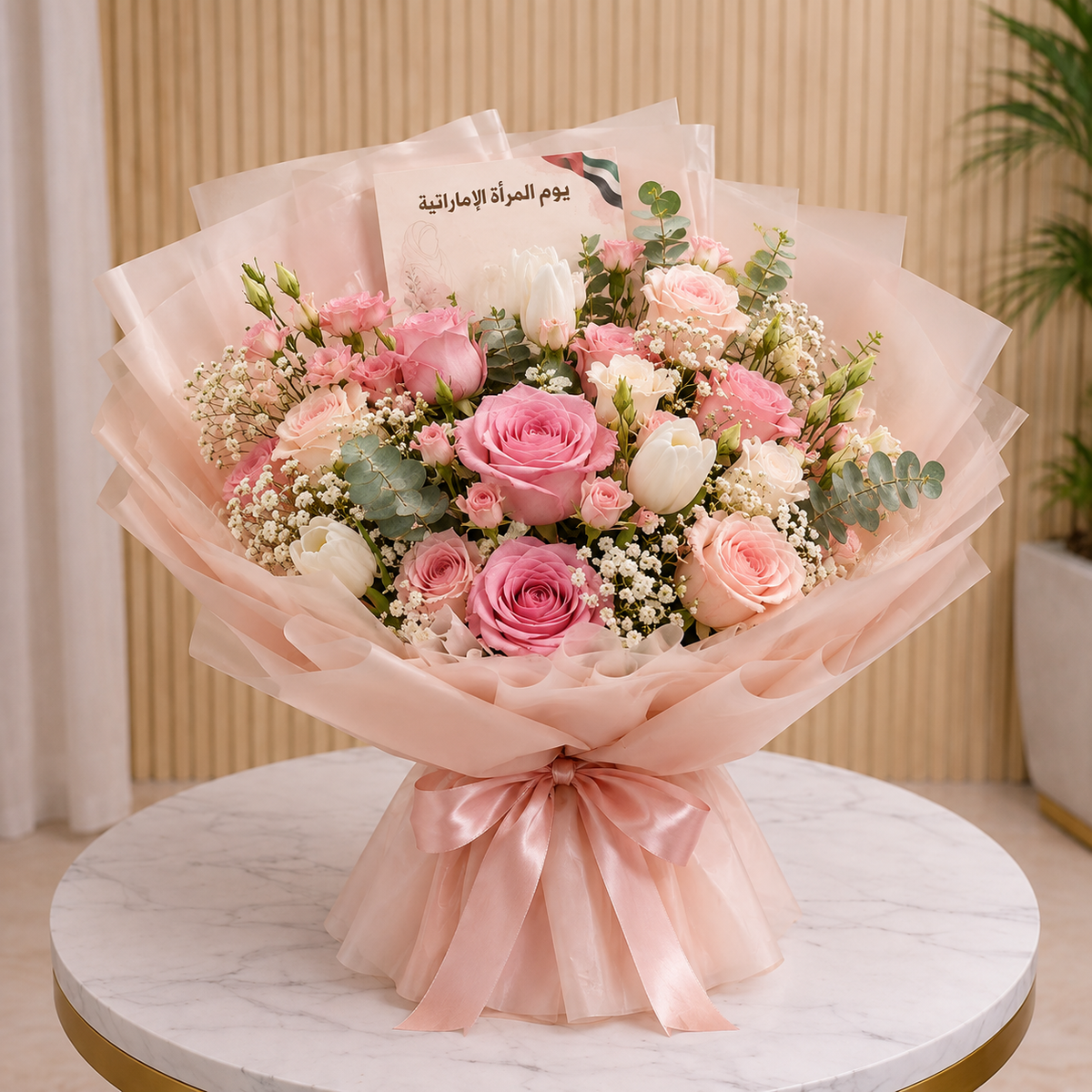 Pastel Garden Luxe Emirati Women's Day Bouquet same day delivery Dubai