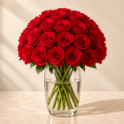Kiss Me Again — Red Roses in a Glass Vase – premium flowers same day delivery Dubai