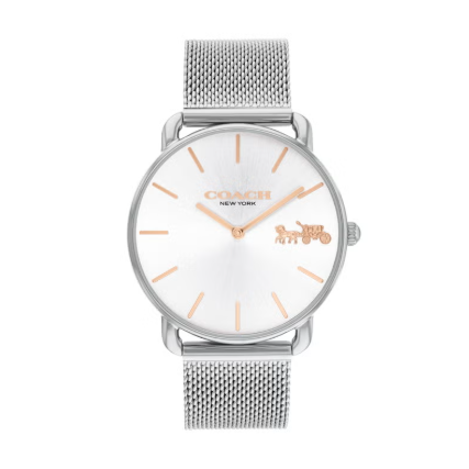Women Birthday Gift - Round Analog Women'S Stainless Steel Coach Watch