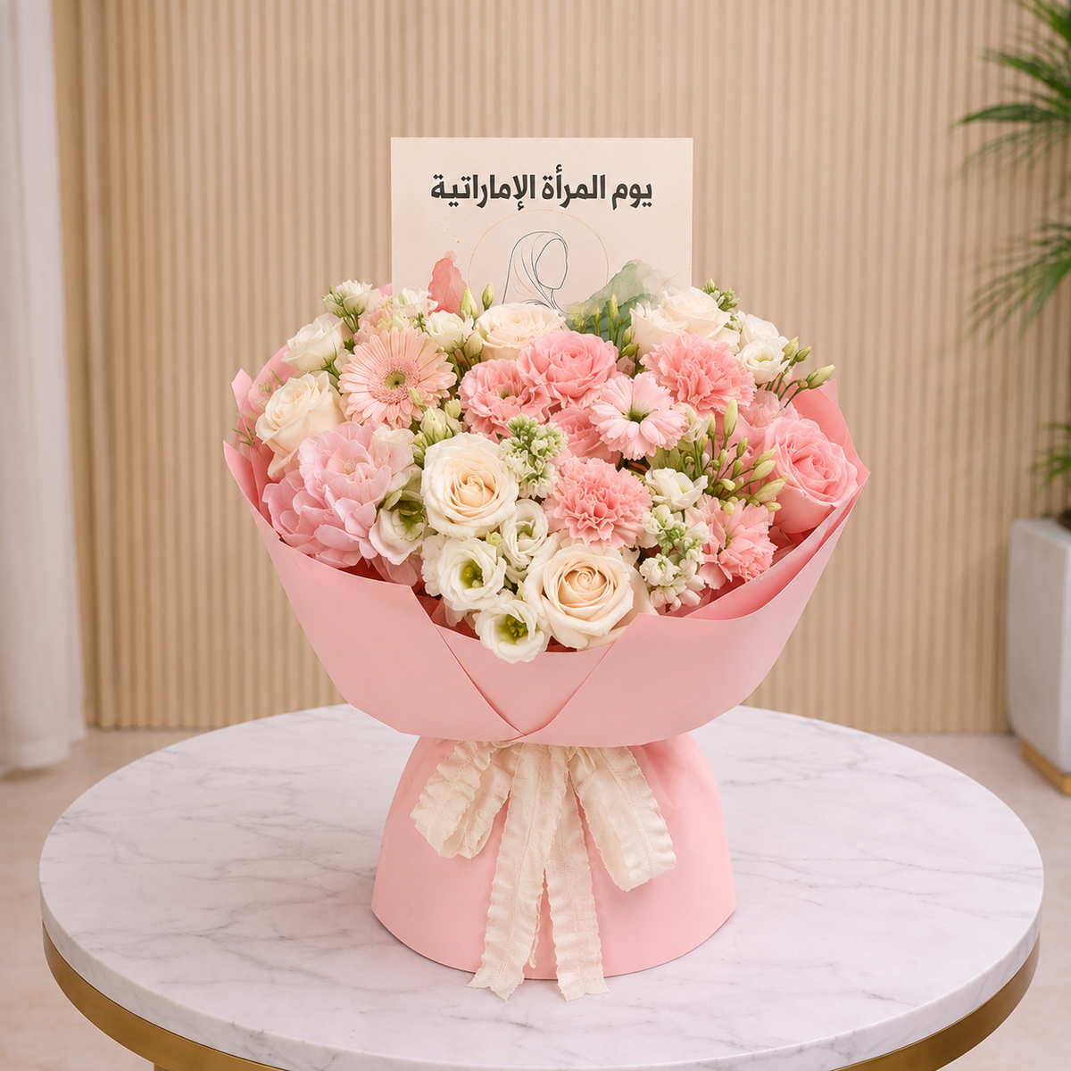 Soft Blush Harmony Emirati Women's Day Bouquet same day delivery Dubai