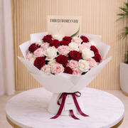 Tricolor Rose Elegance Emirati Women's Day Bouquet same day delivery Dubai