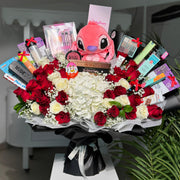 باقة مكياج الأكثر فخامة في العالم مع ورود وردية + ستيتش