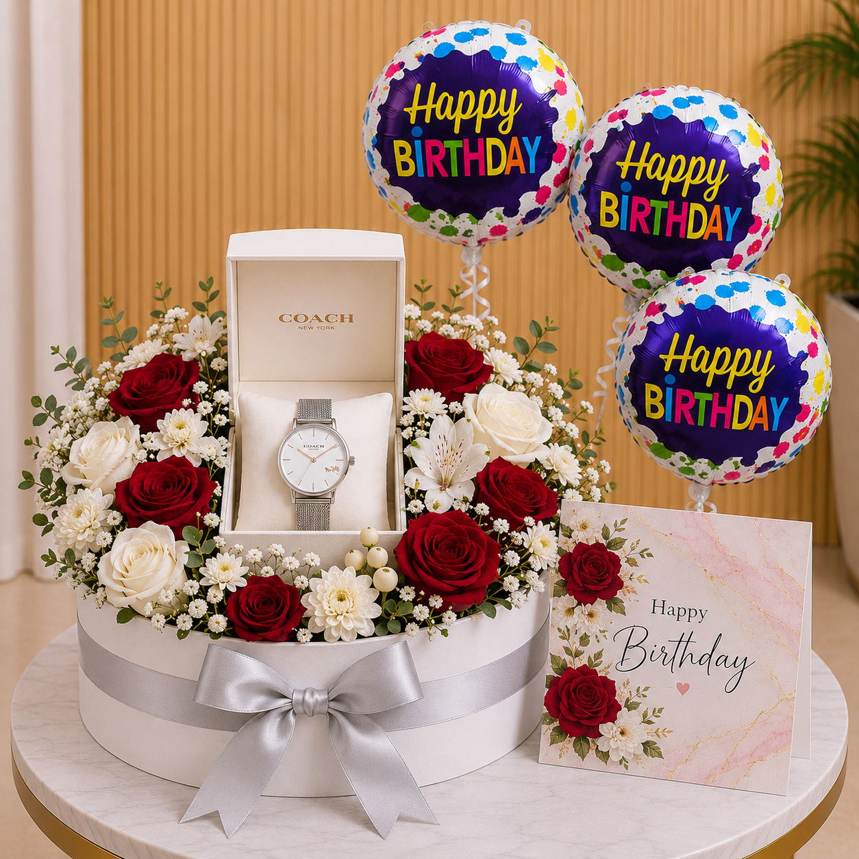 Women Birthday Gift - Round Analog Women'S Stainless Steel Coach Watch premium gift with same day delivery Dubai