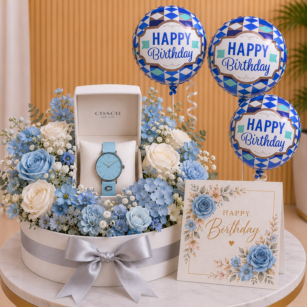 Women Birthday Gift - Women's Analog Round Leather Coach Watch premium gift with same day delivery Dubai