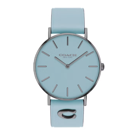 Women Birthday Gift - Women's Analog Round Leather Coach Watch