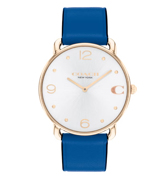 Women Birthday Gift - Women's Analog Round Shape Leather Coach Watch
