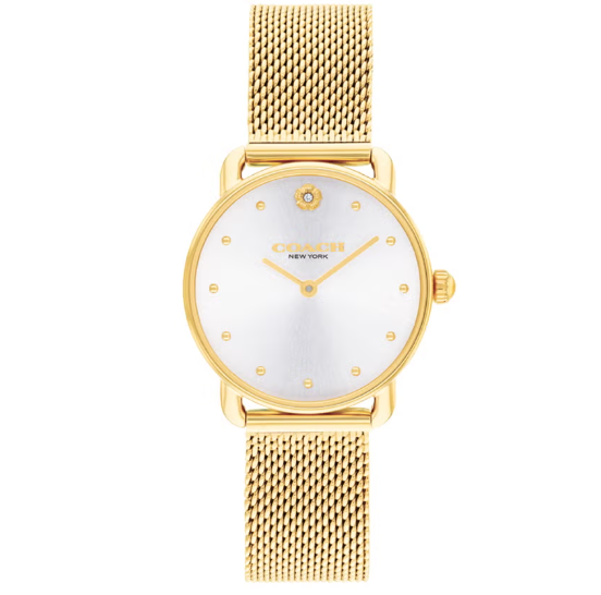 Women Birthday Gift - Women's Analog Round Shape Stainless Steel Coach Watch
