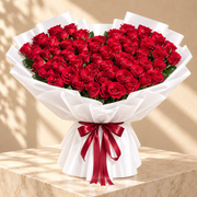 Love at First Sight — Heart-Shaped Red Roses Bouquet – premium flowers same day delivery Dubai